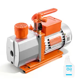 【fathersdaygift】VEVOR Vacuum Pump, 7 CFM 3/4 HP, HVAC Two Stage Rotary Vane AC Vacuum Pump, for R134a R22 R410a R1234YF R32, 4 Pole Motor, for Automotive Air Conditioner Maintenance Resin Degassing, Oil Included