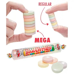 Smarties Mega Smarties Candy Roll - 20 Tablet Rolls (Up to 9 Times Bigger)
