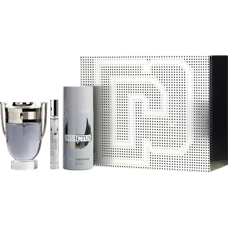Invictus Set-Edt Spray 3.4 Oz & Deodorant Spray 5.1 Oz & Edt Spray 0.34 Oz Mini For Men