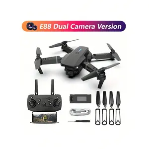 E88 Foldable RC Drone with Remote Control, One-Key Takeoff/Landing, Supports Flip, Mini Quadcopter
