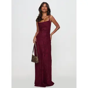 Celena Maxi Dress Burgundy Burnout
