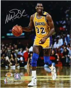 Magic Johnson Los Angeles Lakers Autographed 8" x 10" Dribbling In Gold Photograph - Fanatics Authentic Certified