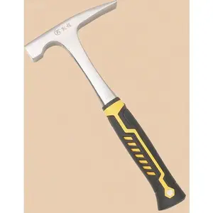 31 Oz Rock Hammer with Shock Absorbing PU Handle, Pointed Tip for Geological Exploration, Prospecting & Mining, Non-slip Grip, Durable Flat Head Design repair  tools rubber mallet