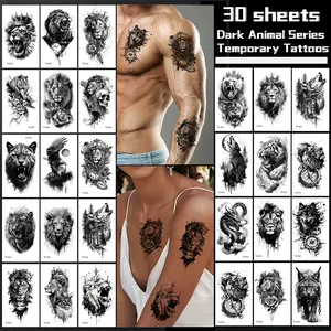 30 Dark‑Style Animal Tattoo Stickers for Arm — Realistic, Bold, Unique, and Stylish Small‑Bicep/Flower Sleeve Designs
