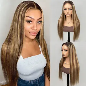 Celie Hair T2/422 Ombre Honey Blonde Highlight Wig 6×5 Glueless Wig Snug Fit Straight & Body Wave Wear & Go Glueless