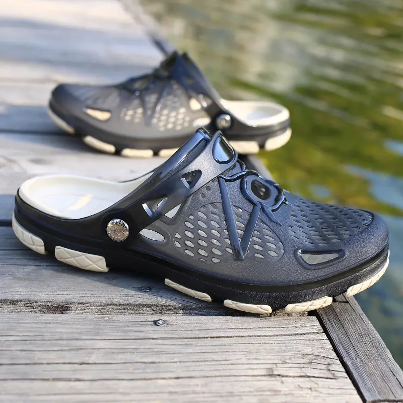 Men's Durable Mesh Clogs, Waterproof Non-Slip Slip On Work Shoes, Lightweight Summer Sandals for Hiking, Garden, Beach & Casual Wear