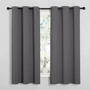 Thermal Insulated Grommet Blackout Curtains for Bedroom (2 Panels, W42 x L63 -Inch, Grey)