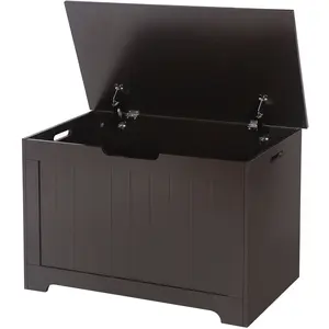 SUPERDEAL 30 inch Wood Storage Bench Toy Chest Bench Foot Rest Seat for Bedroom Living Room