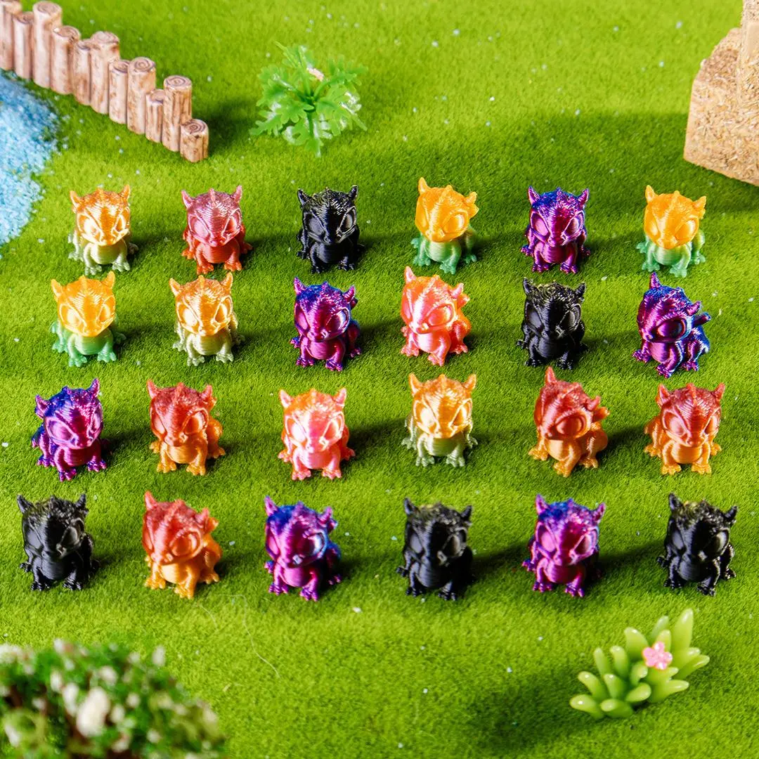 Mini Dragon Model, 100pcs/set Random Color 3D Printed Colorful Mixed Model, Creative Decoration for Home, Decorative Piece, Gift for Fantasy Lover, Collectible Figurine, Ornaments, Decorations and Ornaments