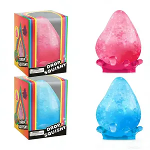 Glitter Drop Squishy Toy, Slow Rising Stress Relief Fidget Toy, Soft TPR Squeeze Sensory Toy for Kids Adults, Anxiety Relief Hand Toy for Office, Classroom, Party Favors, Squishy Sensory Fidgets