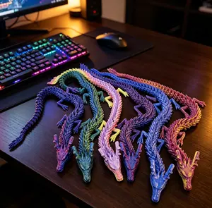 10 Sets of Lightweight 3D Printed ABS Plastic Dragon Sculptures with Movable Joints - Glam Halloween Home Decor, Indoor Ornaments, Dashboard Decoration Statues & Figurines