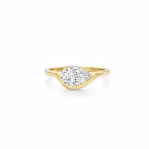 Lab Diamond Pear pinky ring