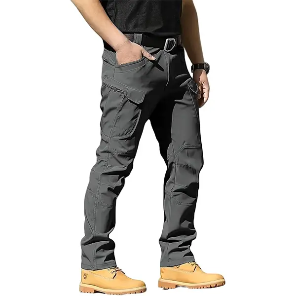 Men’s slightly stretchy tactical pants, water-resistant plaid fabric that resists tearing, hardshell wear-resistant cargo pants, lightweight outdoor work/hiking pants with pockets