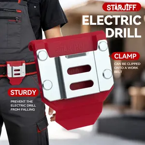 Starjiff Multifunctional Drill Hook, Durable Belt Clip Holder, Lightweight Storage Cordless Drill/impact Drill/ruler, Fits 6.86 Cm Waist belt Electrician woodworking DIY tool holder, Construction Tool Organizer