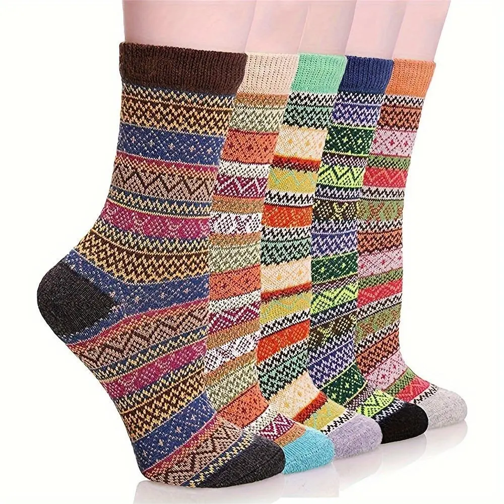 10 pairs women's Nordic knit winter socks extra thick thermal warmth cozy comfortable stylish ideal for freezing days and everyday use
