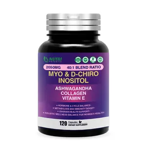 Myo Inositol & D-Chiro Inositol Supplement for Women,Ideal 40:1 Ratio with Vitamin E,Collagen & Ashwagandha,Women's Daily Wellness Support,120 Capsules,Non-GMO,Third-Party Tested(Made & Tested in USA)