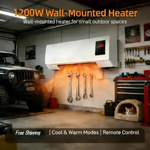 TazTir  Energy Efficient Wall Mounted Heater For Garage All-Season Hot/Cold Modes PTC Fast Heating Remote & Touch Dual Control For Garage Bedroom Office Pet House
