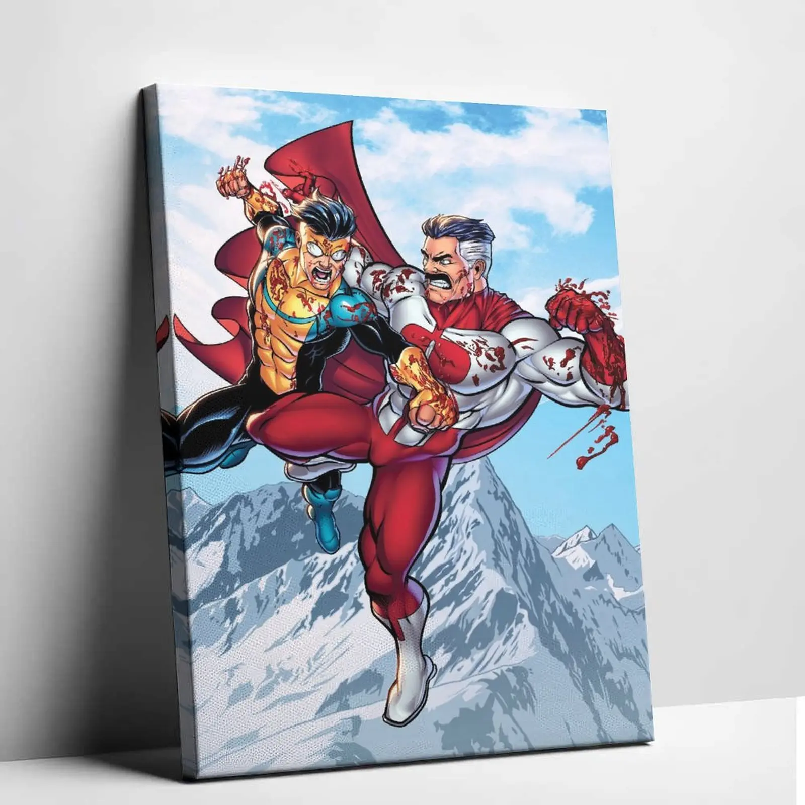Invincible Hero Canvas Wall Art - Artistic Abstract Superhero Comic Art Print, Abstract Print for Game Room, Bedroom Decoration, Home Decor Room Decoration Poster for Fans