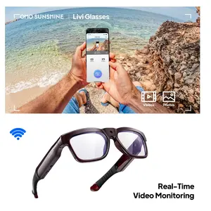 OhO sunshine Livi WiFi Camera Glasses,Streaming Video-only & Photos from Glasses to App with Ultra Full HD Camera and Transitional Blue Light Blocking Lens