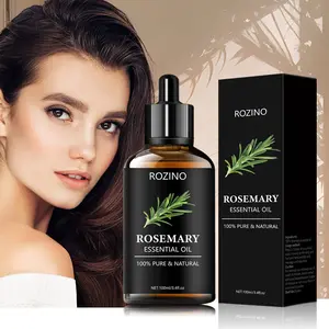 Rozino Natural Rosemary Essential Oil 100ml Pure Plant Oil for Hair Care Skin Hydration and Relaxing Massage