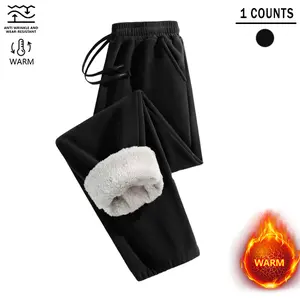 Men's Winter Plain Sweatpants - Fleece Lined for Warmth & Comfort, Stylish & Versatile for Everyday Casual Wear