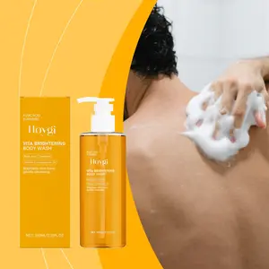 Hoygi Kojic Acid Niacinamide Turmeric Root Extract Brightening Radiance Moisturizing Body Wash Gel Cleanser Body Care Even Skin Tone Gentle Cleanse Hydrate Hydrating Nourishing Soften Smooth Skin Non-Tight Non-Slippery