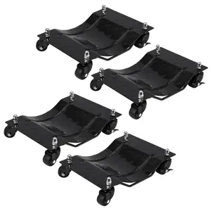 Car Wheel Dolly Set of 4, 6000 lbs Car Moving Cart with Brakes, Wheel Dolly Car Tire Stake Set, Heavy-Duty Car Tire Dolly Cart for Vehicle, Cars, Trucks, Trailers, Motorcycles, and Boats(Black)