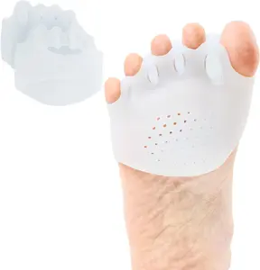 Toe Separators & Metatarsal Pads 2 Pcs Bunion Relief Hammer Toes Corrector Soft Gel Spacers for Overlapping Toes Foot Alignment Breathable Cushions for Men Women White Free Size