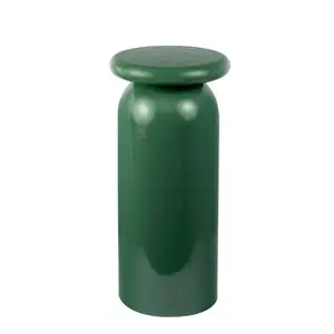 Miles 22.75" Mid-Century Modern Metal Sleek Cylinder Drink Table