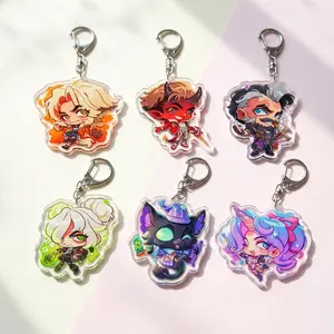 Deadlock Acrylic Keychains, Cartoon Chibi Rem Graves Silver Venator Celeste Apollo Keychains Deadlock Keyrings