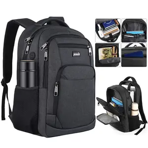 Multifunctional Business Backpack, Large Capacity Laptop Bag with USB Charging Port & Headphone Hole, Daily Travel Business Bag for Adults Students Men Women
