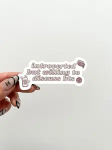 Introverted But Willing To Discuss Kpop Sticker, Funny Introvert Decal, Fangirl Humor Vinyl, Cute Laptop Sticker Gift