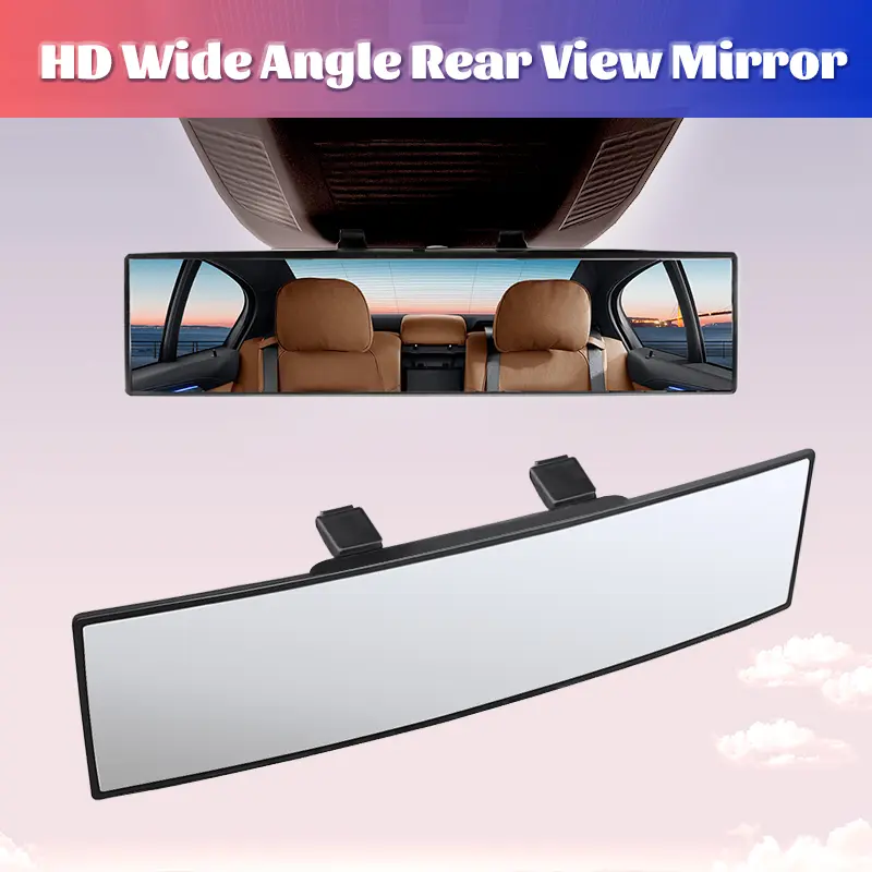 11.81" Panoramic Convex Rearview Mirror |   Interior Clip-On Wide Angle for Effective Blind Spot Reduction |   HD Visibility, Universal Fit for Car/SUV/Trucks