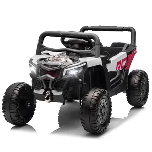 12V Kids Ride On Electric UTV with 2.4G Parents Control Slow Start Swing Function Anti-Slip Wheels LED Lights Music Player for Ages 3-5 Motorcycle Bikes dirtbike