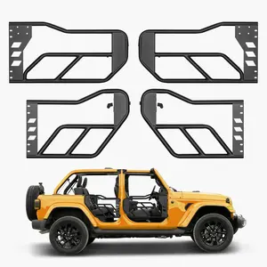 VEVOR Jeep Tube Doors, 4-Door, Adventure Style Jeep Tubular Door with Heavy-Duty Hinges & OE Latch, Jeep Doors with Rubber Pads & Toughened Steel Tube, Fit for 2007-2018 Jeep Wrangler JK
