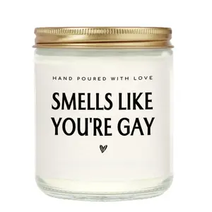 Gay Gifts - Smells Like You’re Gay Candle, Gay Gifts for Boyfriend Men Friend Brother, Funny Birthday Handmade Lavender Scented Gay Candle Gifts, Handcrafted Candle