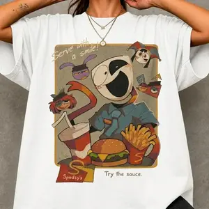 Try The Sauce Digital Circus Spudsy's Shirt, Funny Gangle and Jax Fast Food Graphic Tee, Retro 90s Indie Animation Tee, Viral Animation Gift