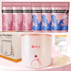 Summervibes New Arrival - Viilife Hard Wax Hair Removal Kit (with Adjustable Temperature Control) - Includes 20 application wands - Suitable for full-body hair removal; enriched with various plant extracts, specially formulated for sensitive skin.
