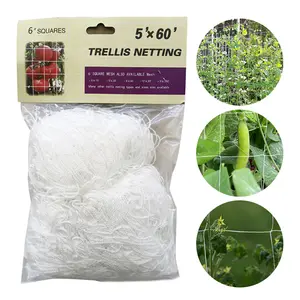 Flora Trellis Netting Polyester FloraClimbing Net Garden Trellis Netting with Square Mesh Flora Support Mesh for Climbing Floras Vegetables Fruits Flowers 5*60ft