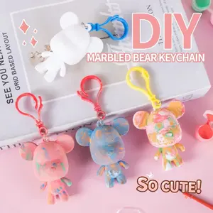 Surprise Fluid Bear DIY Kit in Gift Box, Random Color Mystery Art Set, Perfect Gift for Mother's Day, Graduation, Christmas & Valentine