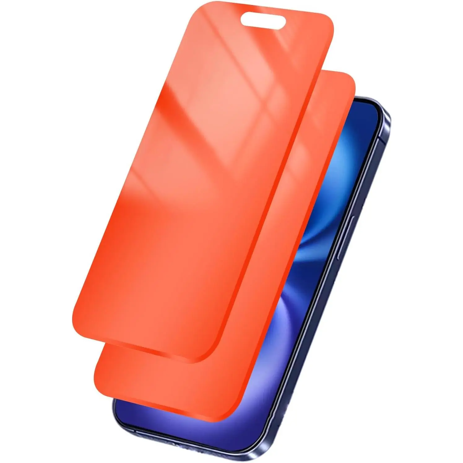 2 Pack for iPhone 16 Privacy Screen Protector Tempered Glass 6.1 inch Private Protective Film Anti-Blue Light Anti Spy No Bubble Simple Assembly Gradient Red Orange