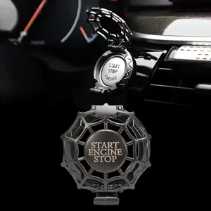 Car Push Start Button Cover Universal for Car Motorcycle Press Engine Start Stop Button Cap Trim Anti-Scratch Engine Ignition Ring Protective Cover Universal for Car Accessories (Black)