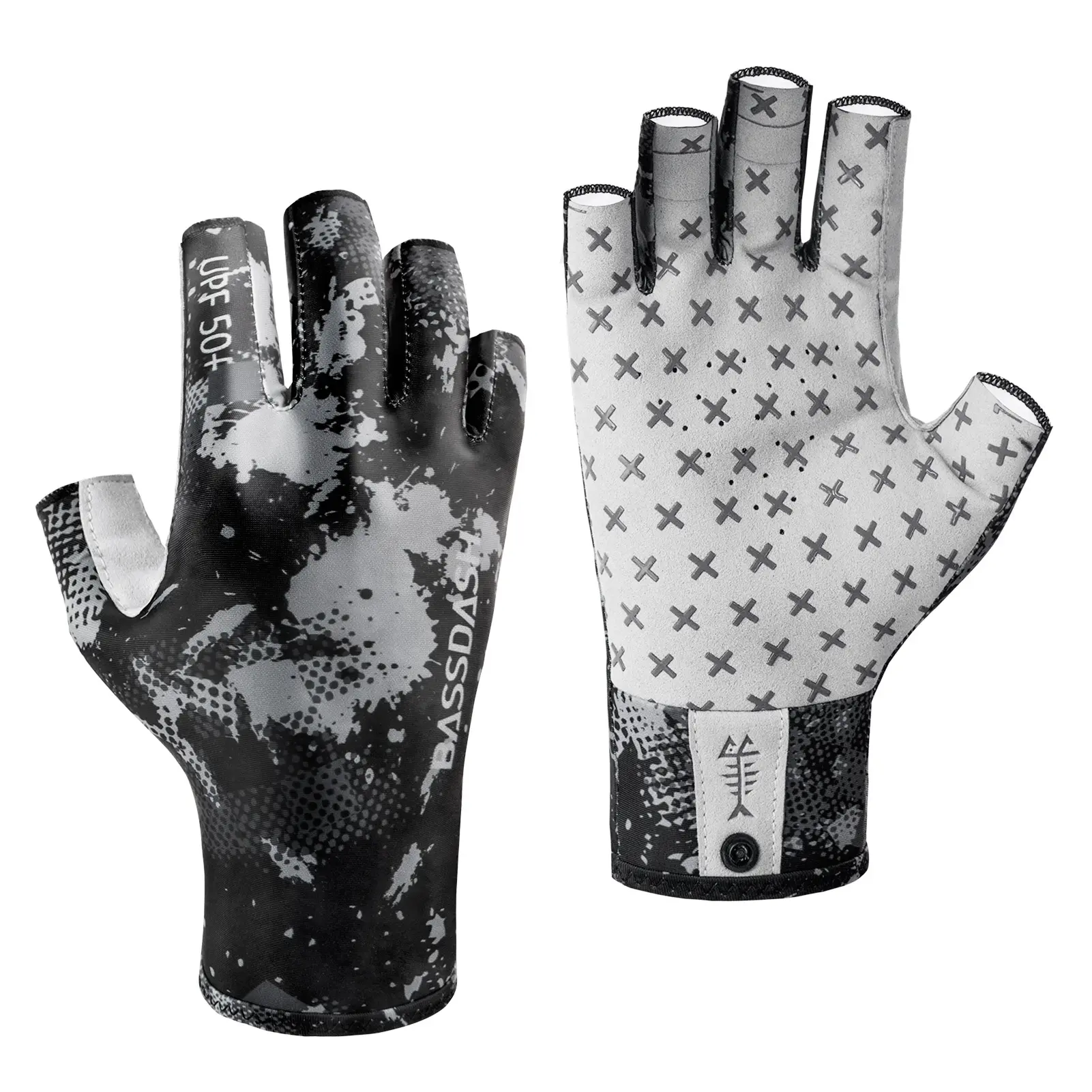 BASSDASH 3/4 Finger UPF 50+ Sun Gloves Breathable Anti-Slip Silicone Palm for Men Women Fishing Fingerless Cycling Running BASSDASH 3/4 Finger UPF 50+ Sun Gloves Breathable Anti-Slip Silicone Palm for Men Women Fishing Fingerless Cycling Running