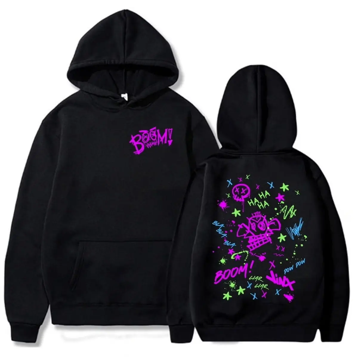 Men's Jinx Arcane Graphic Hoodie - Unisex Casual Soft Ribbed Fabric Tops, Cotton-Blend Fleece Pullover for Winter, Fit, Statement