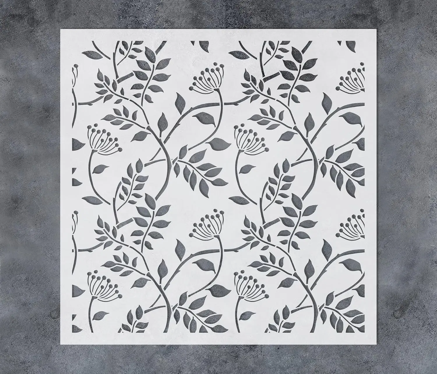 12x12 Inch Trailing Leaf Pattern Botanical Leaves DIY Wall Stencil for Painting Home Decor on Walls Wood Furniture Crafts