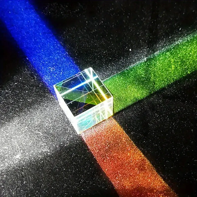 Optical Glass X-Cube Prism - RGB Spectrum Separation, Color Mixing, Disperse, Fiberglass Material