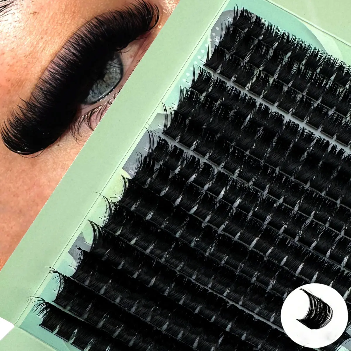 300D/200D/180D/160D/140D Fluffy Lash Clusters Eyelash Extensions Individual Lashes Faux Mink Eyelash Clusters, False Eyelash Cluster D Curl 8MM/10MM/12MM/14MM/16MM Eyelash Extensions Cluster False Eyelashes