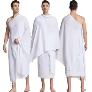 2pcs Adult Towel Ihram Kaftan Cloth Hajj Umrah Ehram Islamic Hijab Prayer Scarf Clothes Man Menswear hai, Islam Muslimm