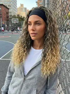 Silk Satin Ribbon Deep Wave Synthetic Headband Wig - No glue, no lace design, convenient headband wig for women without the need for adhesive | Four Seasons Series Deep Wave Hair Accessory Beauty Enhancer Must‑have items for dates, parties and lazy days