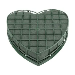 Wedding Car Heart Shape Flower Foam Cage with Suction Cup Green Styrofoam Wet Floral Block Artificial Mud Party Decor
